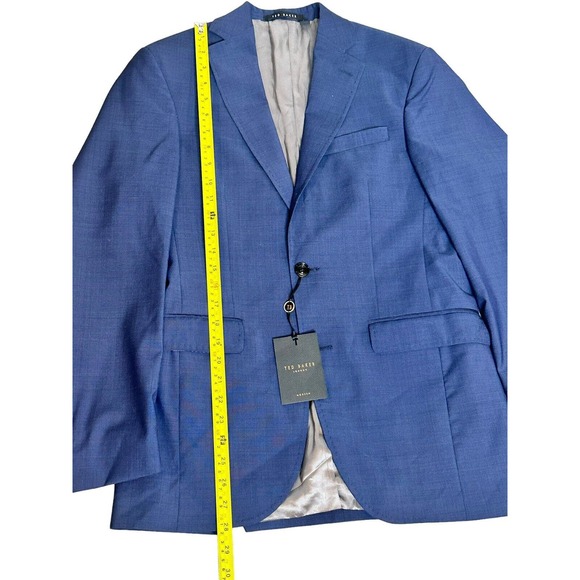 NWT Ted Baker Endurance Jarrow CT Wool 36 R Regular Fit $898 Blue Jacket - Picture 8 of 16